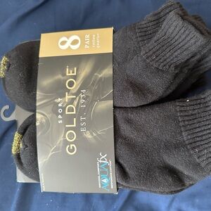 Gold Toe Men's Sport Black Socks with Gold Accents